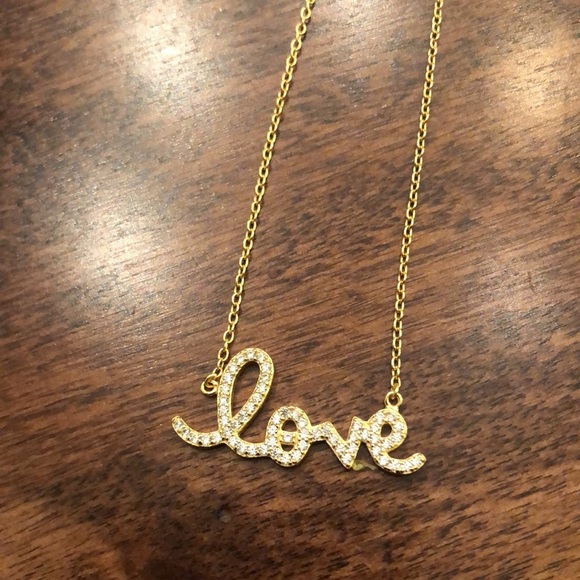 NWT 🎉host pick 🎉🎈gold over sterling silver love necklace - Picture 7 of 7